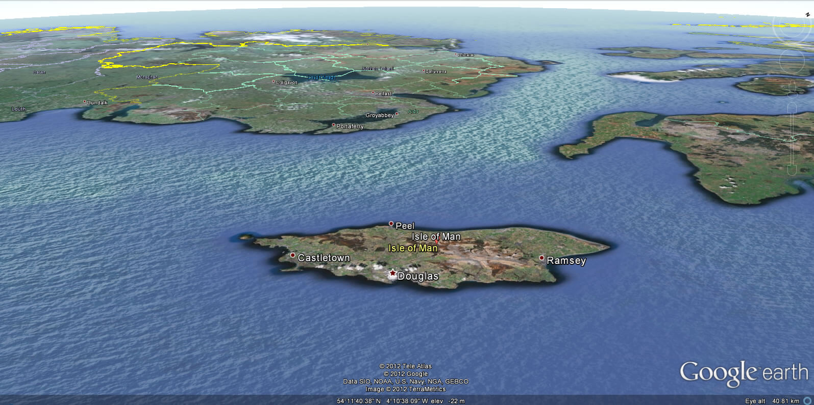 Isle von Man erde karte